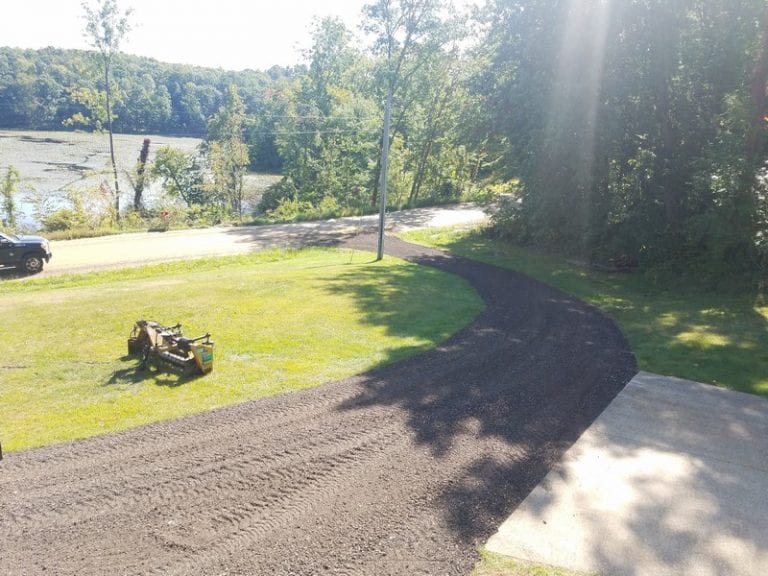 Grading and Resurfacing Gravel Driveway With Crushed Asphalt