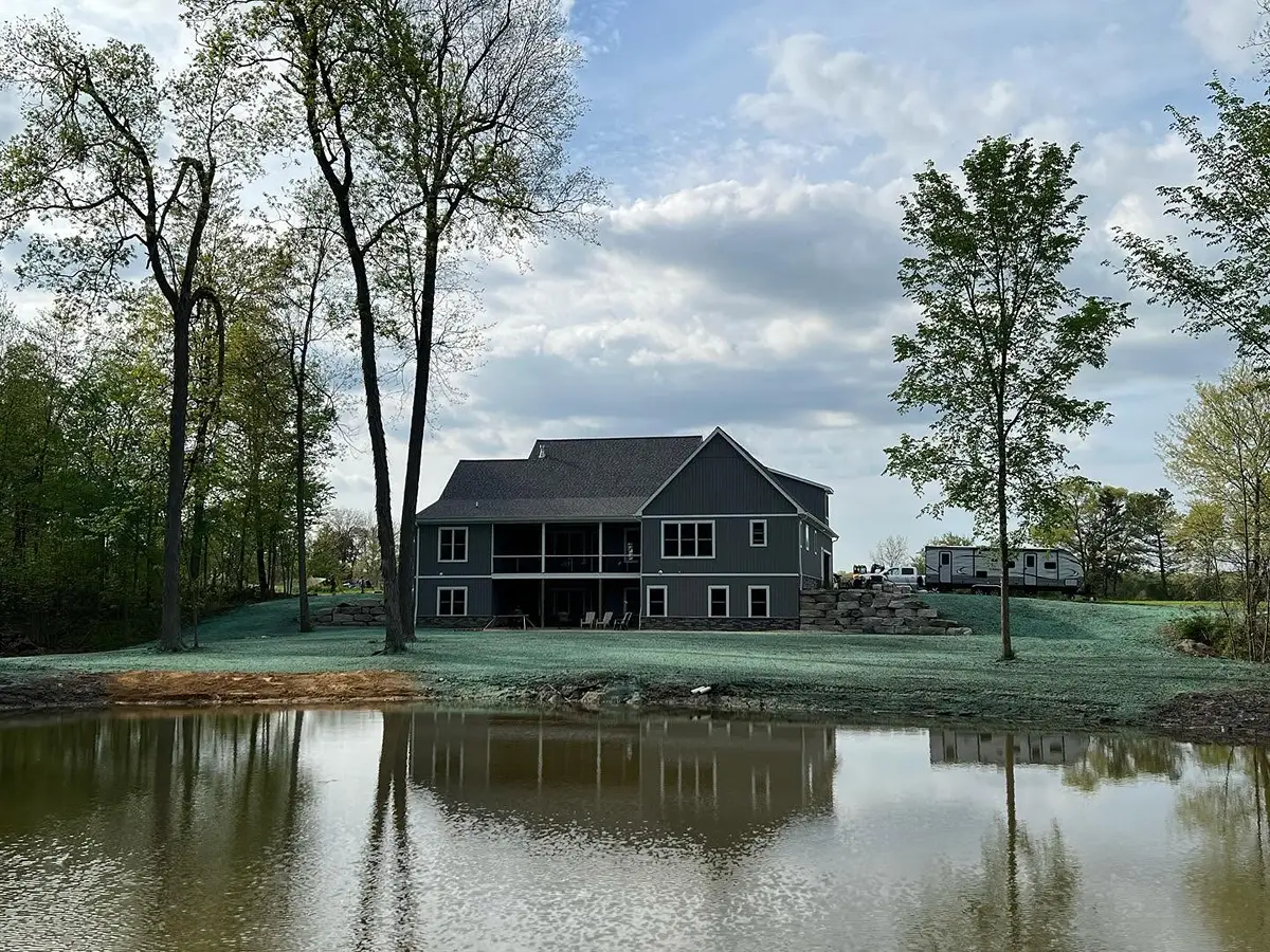 New septic system installation for a residential building site