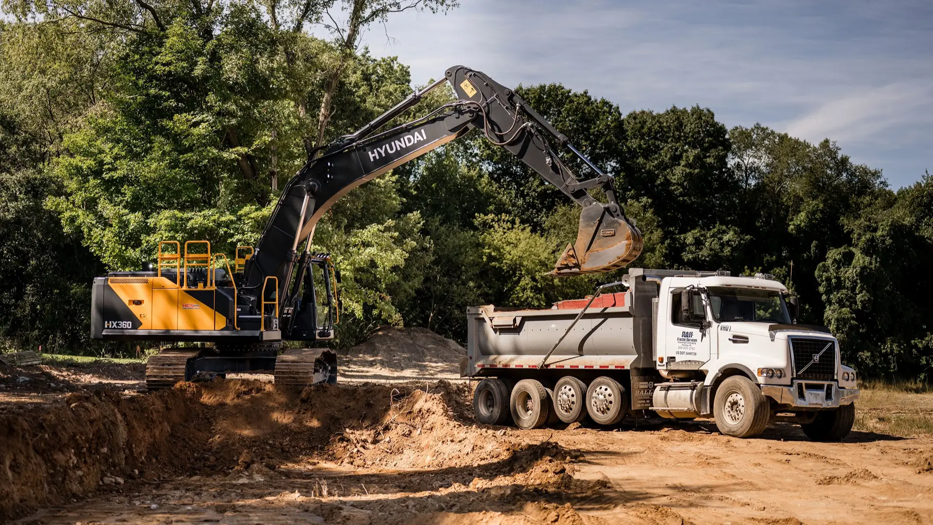 R&H Tractor Services excavation equipment in West Michigan