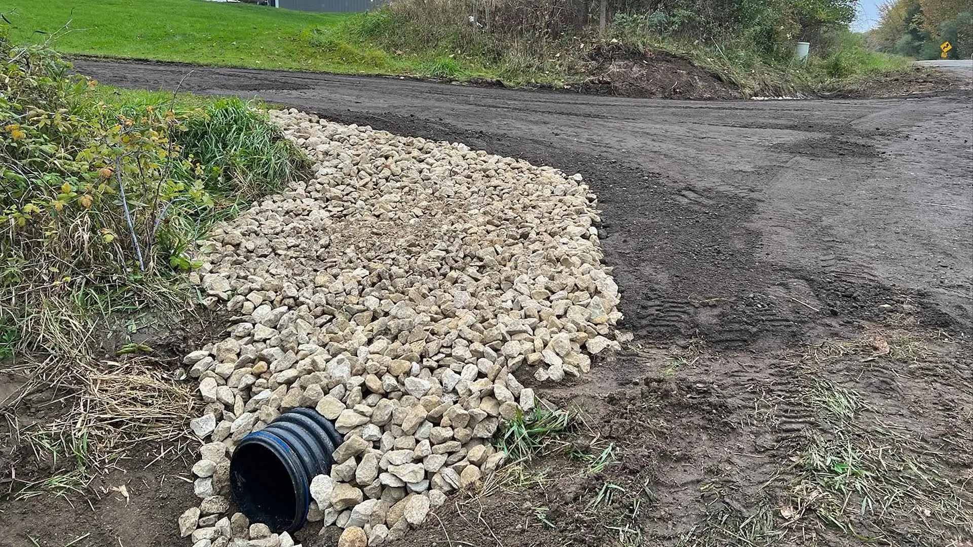 Culvert installation and excavation by R&H Tractor Services in West Michigan
