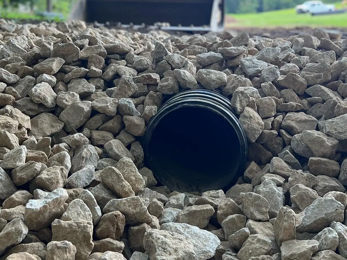Large drainage culvert pipe used in water management and site drainage work