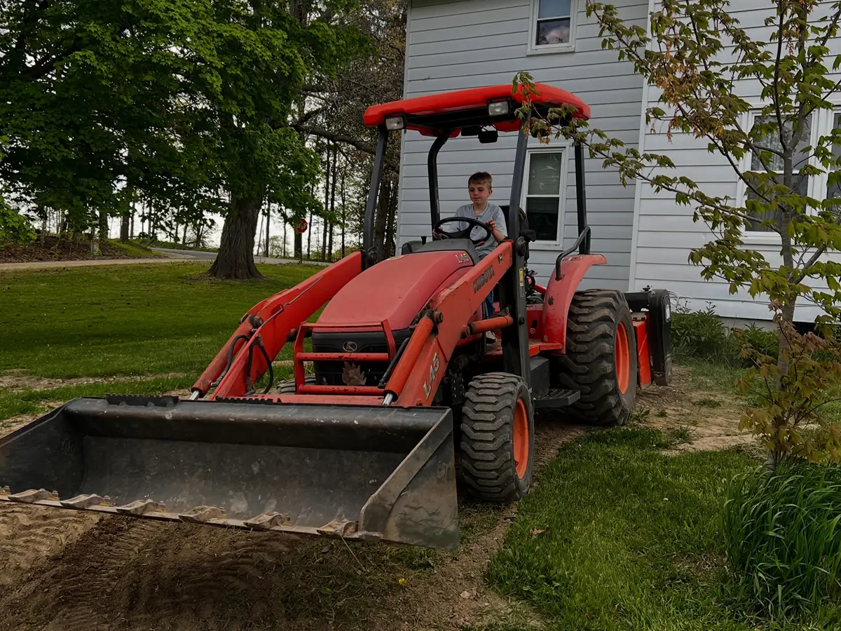 Original R&H Tractor Services tractor used for driveway and property work